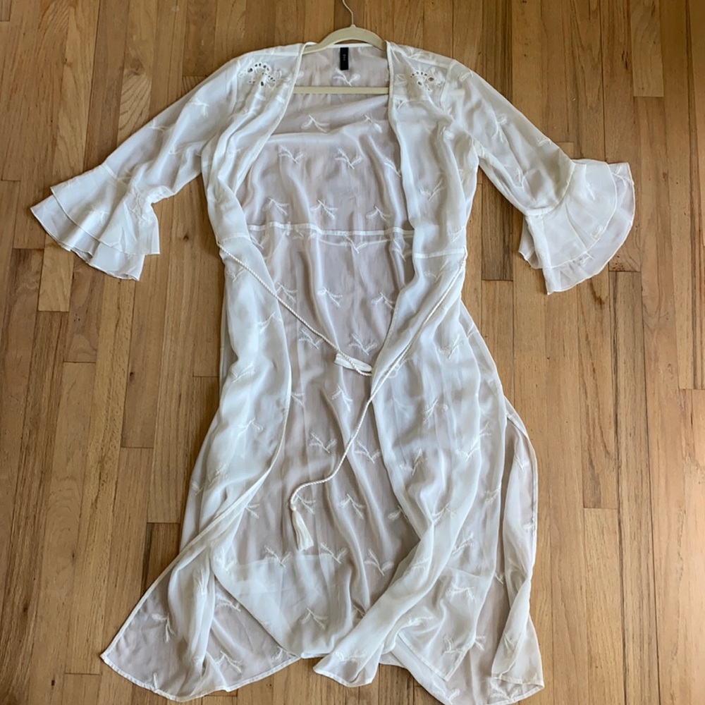 YAS white sheer duster